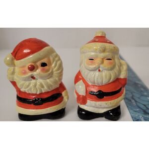 Vintage Ceramic WDW Santa Claus Salt Pepper Shakers Christmas Japan Kitschy